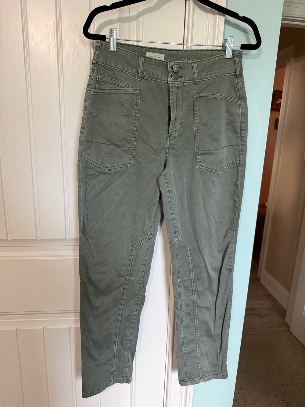 Pilcro Olive Utility Cargo Ankle Pants